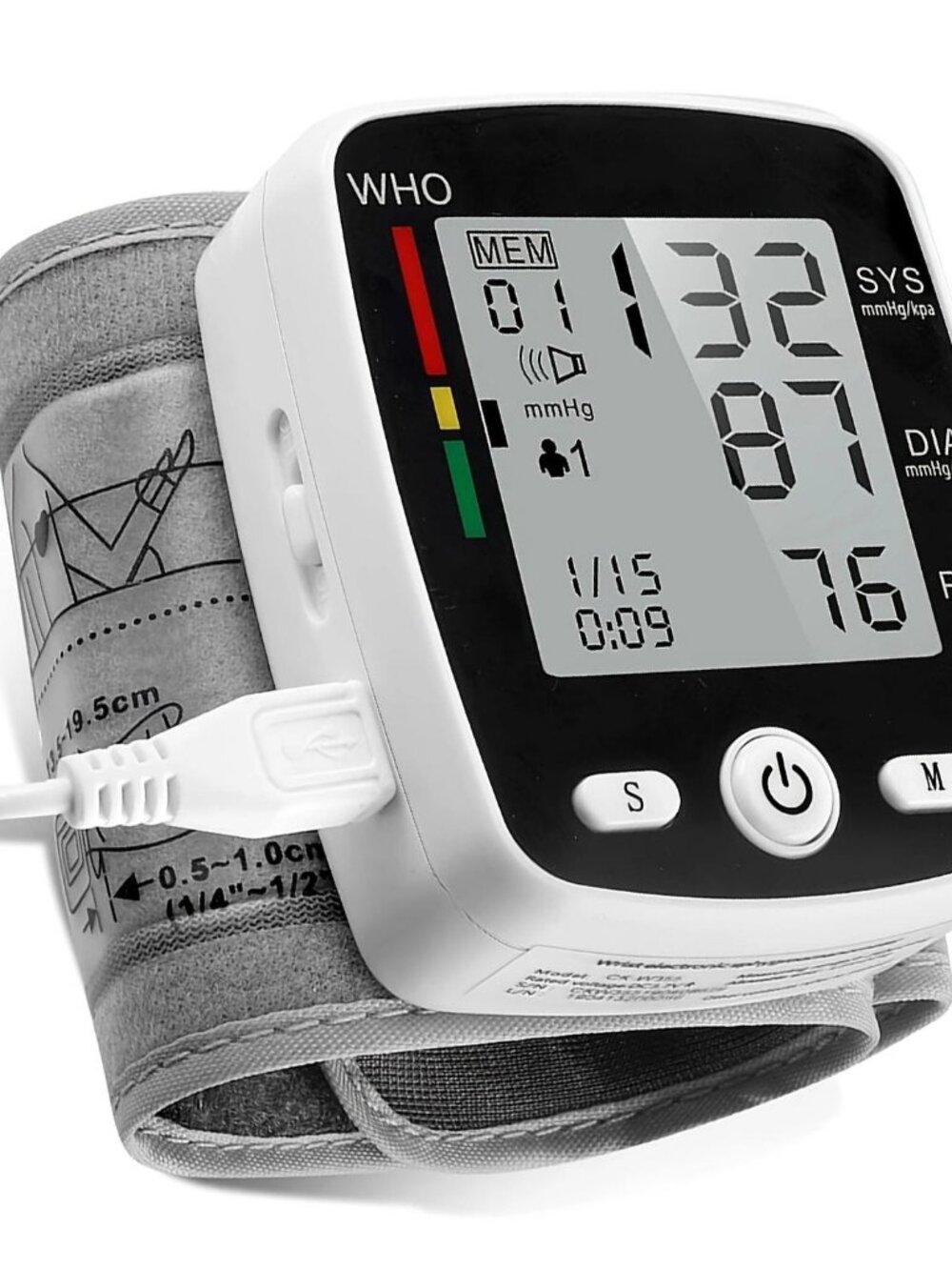 Blood Pressure Monitor, Wrist Blood Pressure Cuff Monitor with USB Charging and